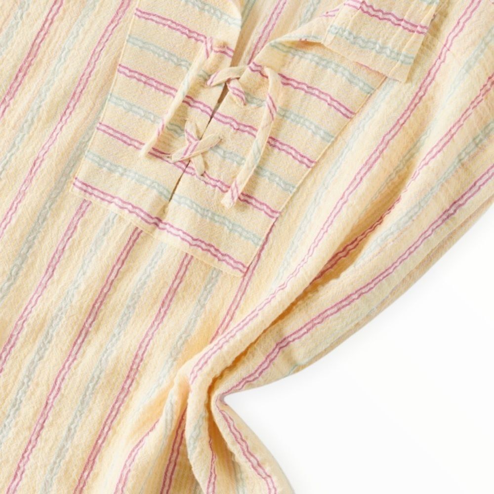 ZARA Kids | Yellow | STRIPED KAFTAN DRESS - Picture 4 of 6